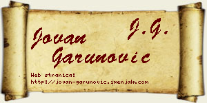 Jovan Garunović vizit kartica